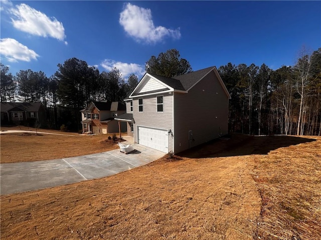 view of home's exterior featuring a garage