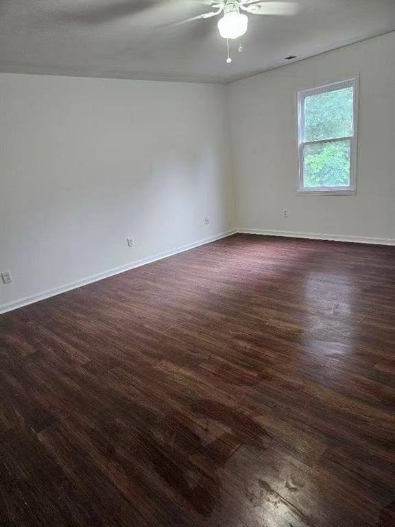 210 Ormond St SW, Atlanta, GA 30315 - spare room with ceiling fan, dark wood-style floors, and baseboards