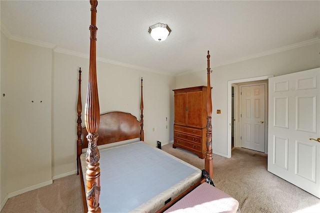 1800 Clairmont Lk Unit 326, Decatur, GA 30033 - bedroom featuring baseboards, light carpet, and ornamental molding