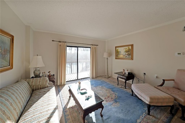 1800 Clairmont Lk Unit 326, Decatur, GA 30033 - living room with a textured ceiling and crown molding