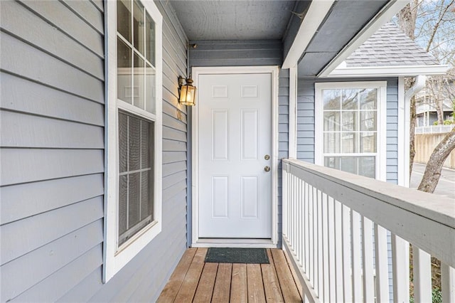 view of doorway to property