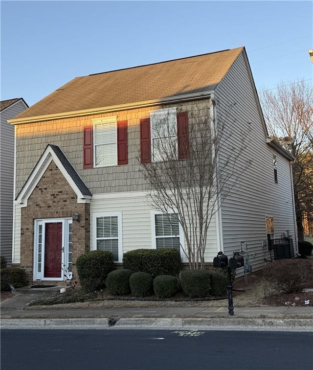 view of front of home featuring central AC