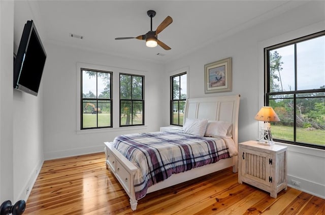 330 Shagbark Way, Harlem, GA 30814 - bedroom with light wood-style flooring, a ceiling fan, and baseboards