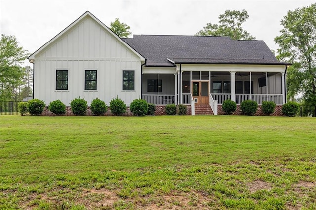330 Shagbark Way, Harlem, GA 30814 - view of front of property featuring board and batten siding, a sunroom, and roof with shingles