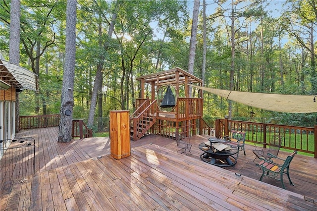 view of wooden terrace