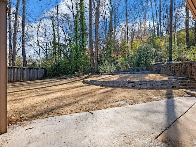 view of yard with fence