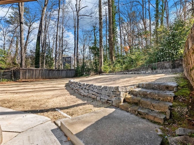 view of yard with fence