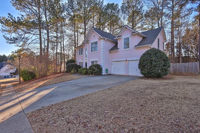 view of home's exterior featuring a garage