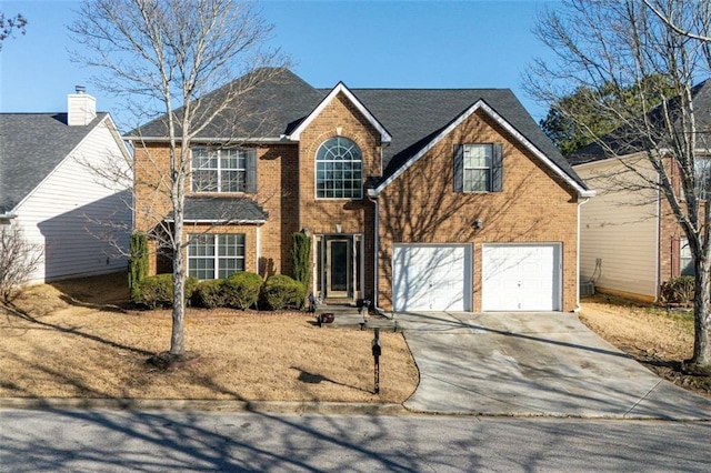 view of front of house with a garage