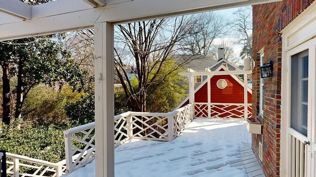 deck featuring an outbuilding