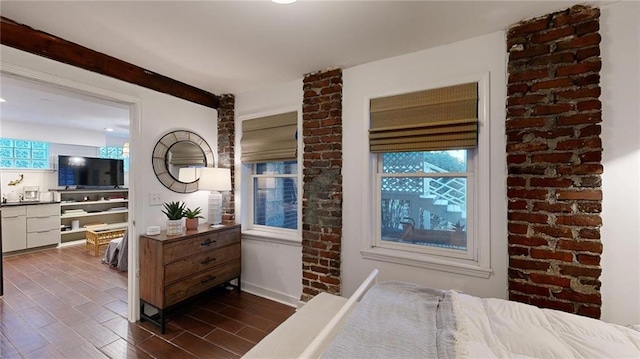 bedroom featuring dark wood-type flooring