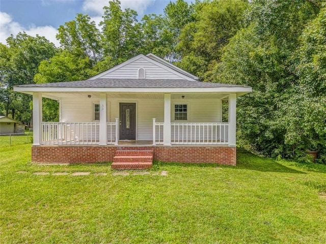 53 Knight Dr, Cedartown, GA 30125 - view of front of property featuring covered porch, a front yard, and roof with shingles