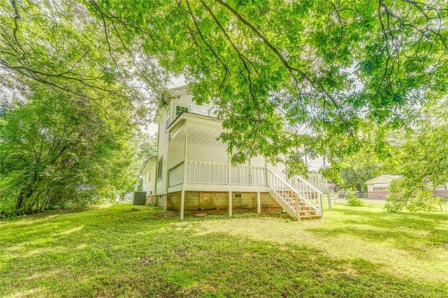 53 Knight Dr, Cedartown, GA 30125 - view of grassy yard featuring stairway