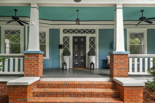 1038 Saint Charles Ave, Atlanta, GA 30306 - view of exterior entry with covered porch and a ceiling fan