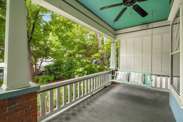 1038 Saint Charles Ave, Atlanta, GA 30306 - covered porch featuring a ceiling fan