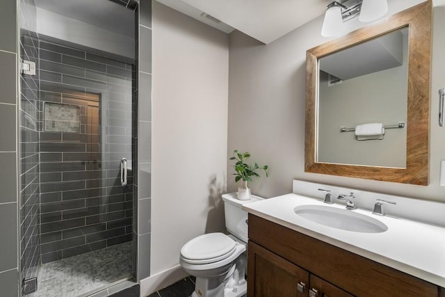 1038 Saint Charles Ave, Atlanta, GA 30306 - full bathroom with vanity, a shower stall, and toilet