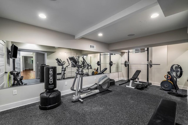1038 Saint Charles Ave, Atlanta, GA 30306 - workout area featuring baseboards and recessed lighting