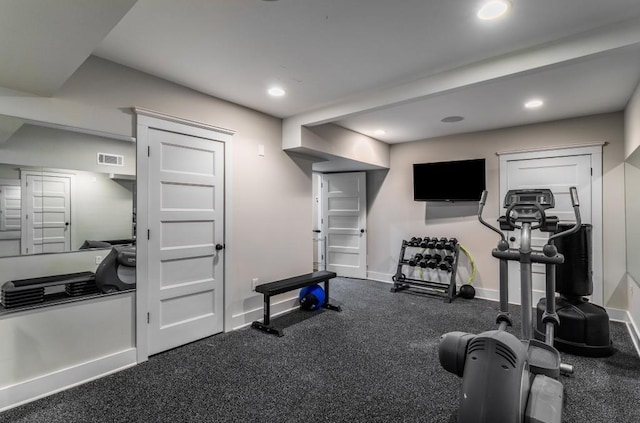 1038 Saint Charles Ave, Atlanta, GA 30306 - exercise room featuring baseboards and recessed lighting