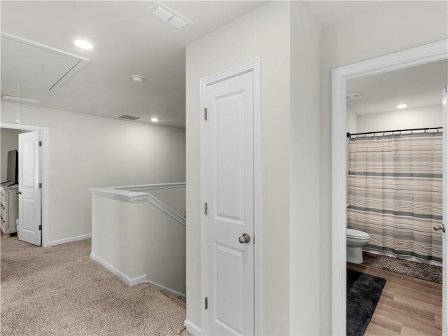 spacious closet with light colored carpet