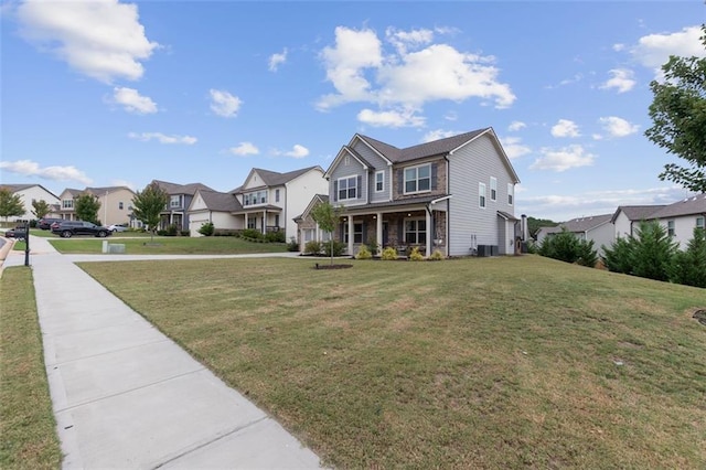 view of front of house with a front lawn