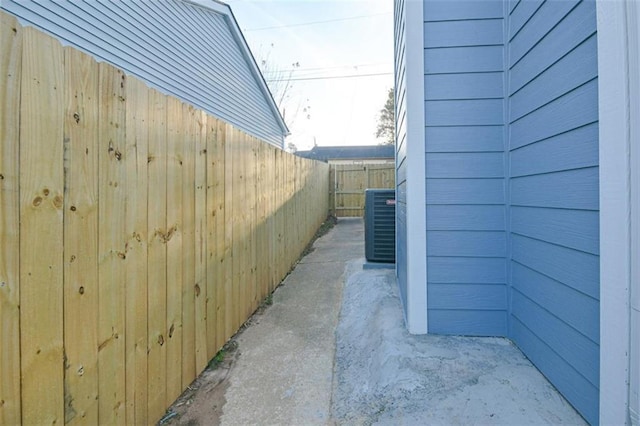 view of home's exterior featuring cooling unit