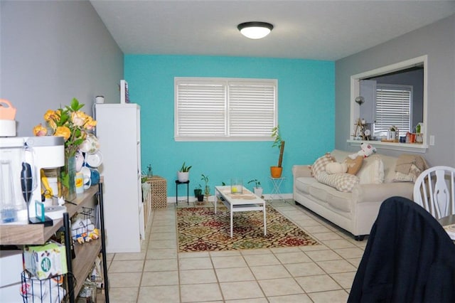 view of tiled living room