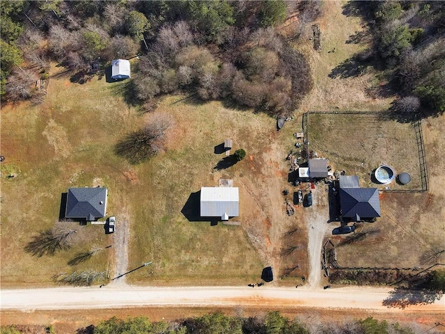 aerial view featuring a rural view