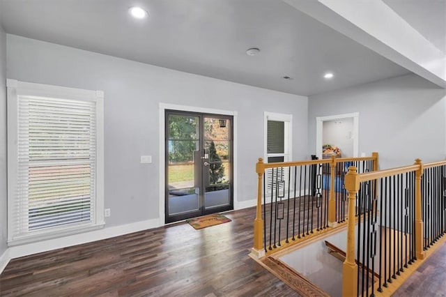 foyer featuring dark hardwood / wood-style floors