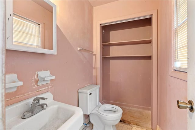 bathroom with sink and toilet