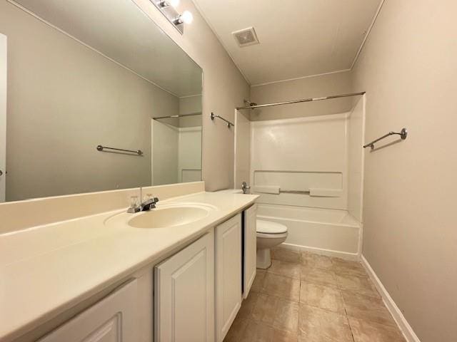 690 Kimball Parc Way, Alpharetta, GA 30022 - full bath featuring vanity, toilet, bathing tub / shower combination, baseboards, and tile patterned flooring