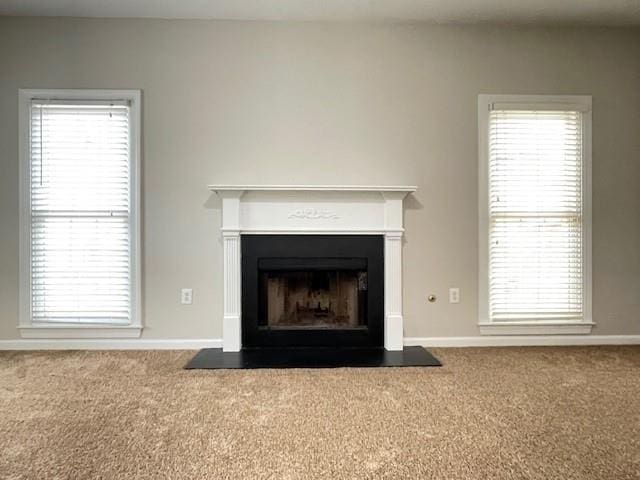 690 Kimball Parc Way, Alpharetta, GA 30022 - detailed view of carpet floors, a fireplace with flush hearth, and baseboards