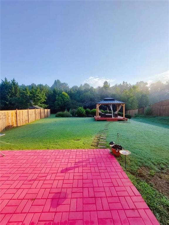 view of patio / terrace with a gazebo