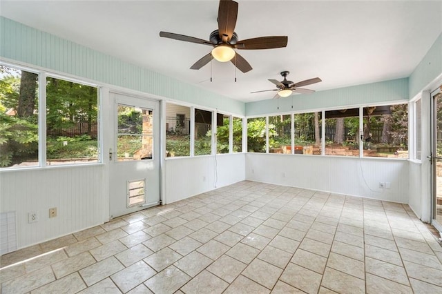 10000 Groomsbridge Rd, Johns Creek, GA 30022 - unfurnished sunroom with ceiling fan and plenty of natural light