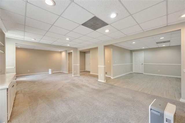 10000 Groomsbridge Rd, Johns Creek, GA 30022 - finished basement with light colored carpet, baseboards, a drop ceiling, and recessed lighting