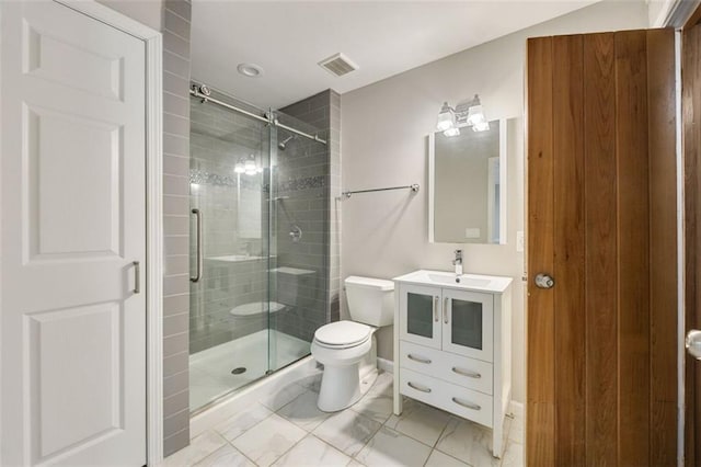 10000 Groomsbridge Rd, Johns Creek, GA 30022 - bathroom featuring vanity, a shower stall, and toilet