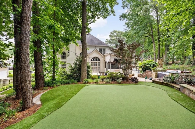 10000 Groomsbridge Rd, Johns Creek, GA 30022 - view of yard with an area to practice putting