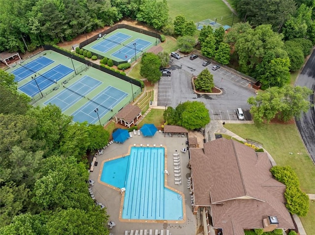 10000 Groomsbridge Rd, Johns Creek, GA 30022 - drone / aerial view of a pool