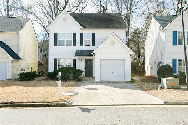 view of front facade with a garage