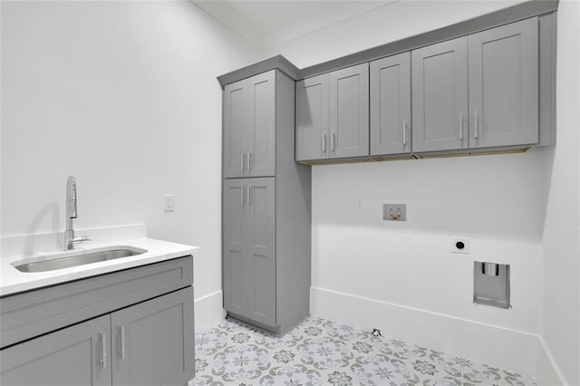3903 Indian Shoals Rd SE, Bethlehem, GA 30620 - washroom with electric dryer hookup, cabinet space, hookup for a washing machine, and light tile patterned flooring