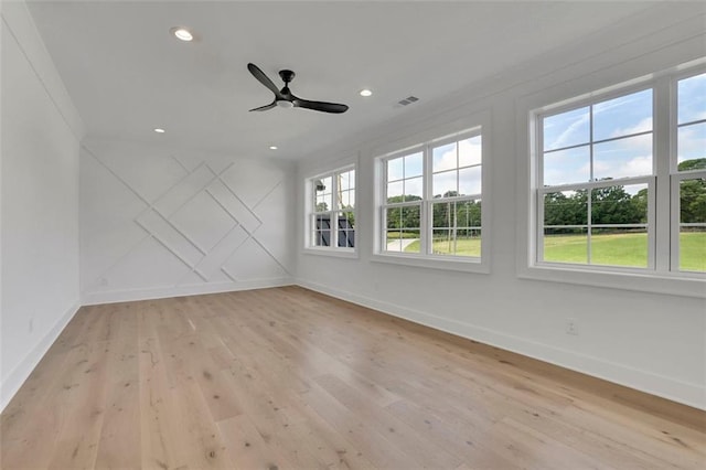 3903 Indian Shoals Rd SE, Bethlehem, GA 30620 - unfurnished room featuring light wood finished floors, recessed lighting, and ceiling fan