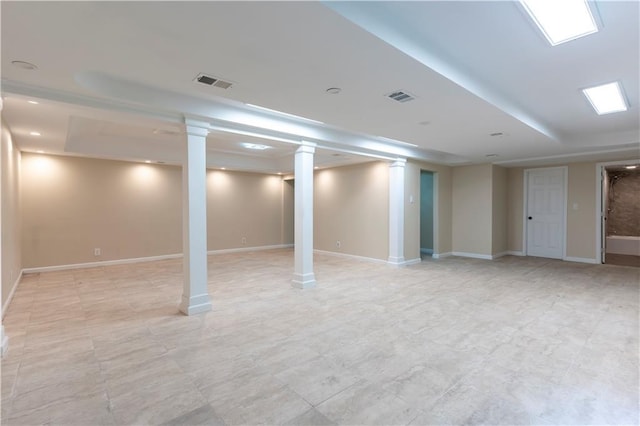 basement with baseboards