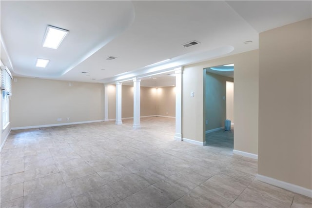basement featuring baseboards