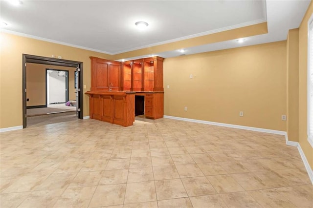 interior space with crown molding