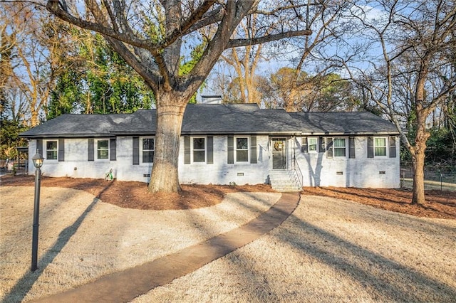 view of single story home