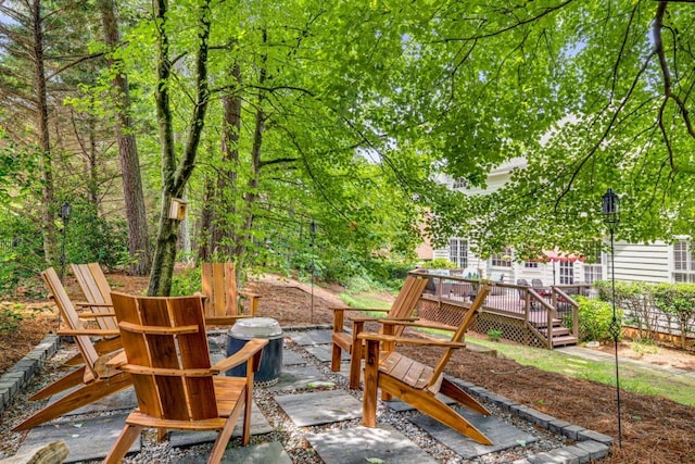 view of patio featuring a deck