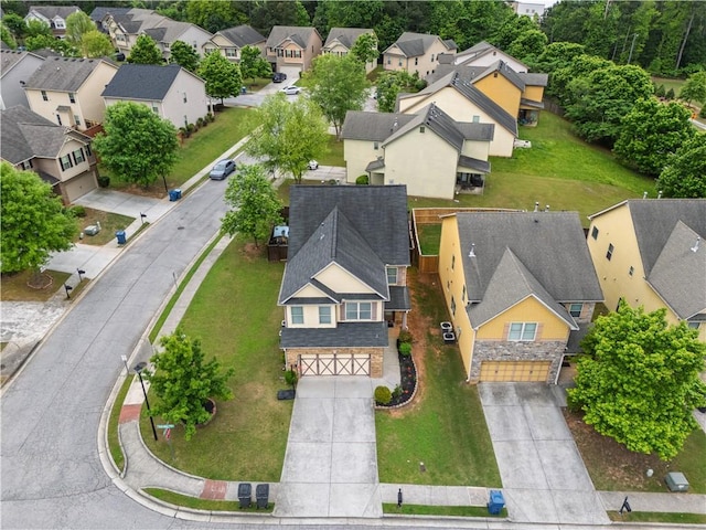 drone / aerial view with a residential view