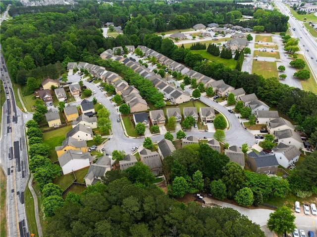 drone / aerial view with a residential view