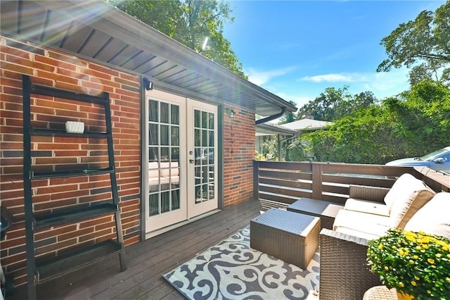 deck featuring french doors