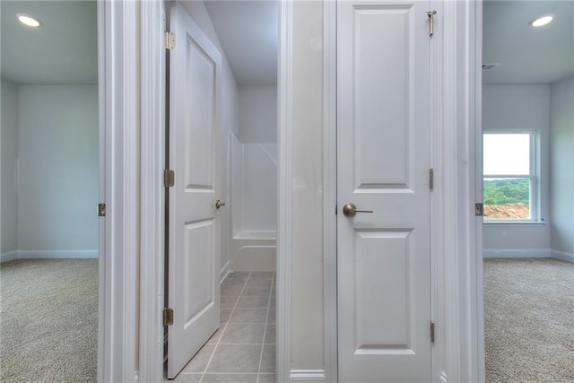 111 Ginger Trl, Homer, GA 30547 - corridor with carpet flooring, baseboards, and recessed lighting
