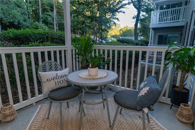 balcony featuring cooling unit